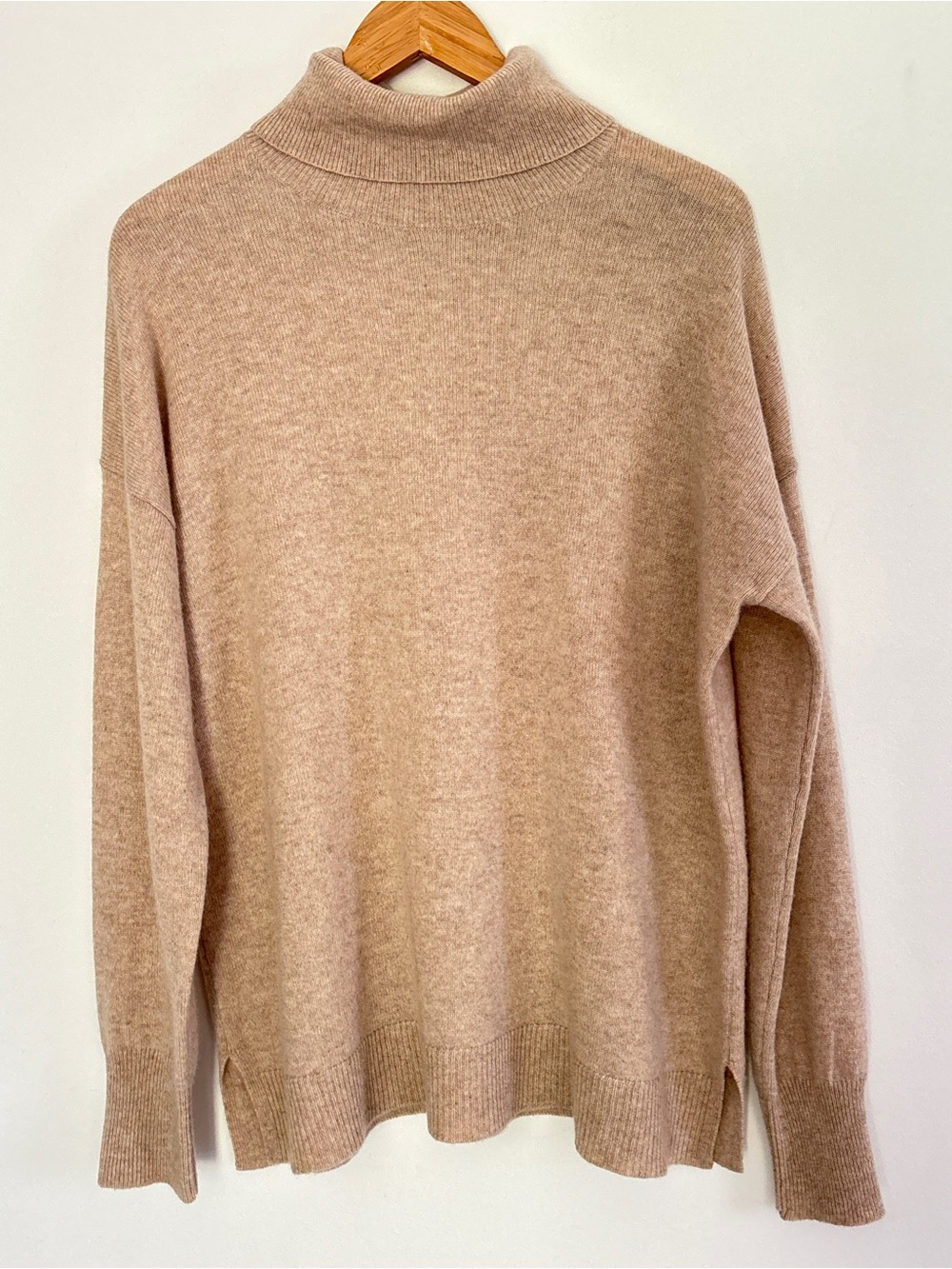 Nordstrom 100% Cashmere Turtleneck Sweater Size XL Preppy Minimalist Neutral b76 - Picture 7 of 14